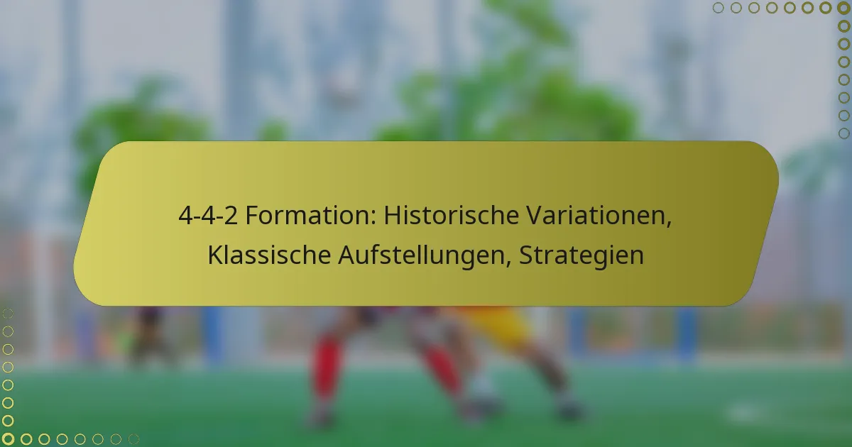 4-4-2 Formation: Historische Variationen, Klassische Aufstellungen, Strategien